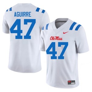 College Football Men Anthony Aguirre University White #47 Rebels Jersey 931820-303