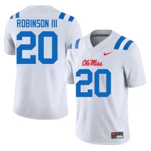 College Football Ole Miss Rebels Mens #20 2025-26 White Anthony Robinson III Jersey 921633-353