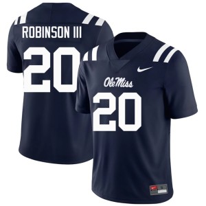 College Football Navy Anthony Robinson III #20 Men Limited Ole Mississippi Jersey 399972-592
