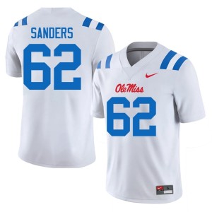 College Football Men's Ole Miss Rebels White #62 Brycen Sanders University Jerseys 235776-115