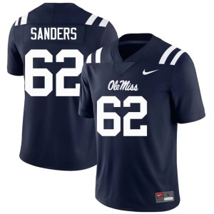 College Football #62 Brycen Sanders Men Ole Miss High School Navy Jerseys 776382-159