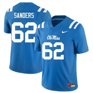College Football Brycen Sanders Powder Blue Stitched #62 Miss Rebels Men's Jerseys 933683-232