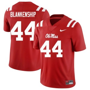 College Football NCAA #44 Red Mississippi Rebels Caleb Blankenship Men Jersey 666696-133