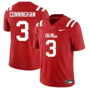 College Football Caleb Cunningham #3 Red Men Ole Mississippi Rebels NCAA Jerseys 276293-934