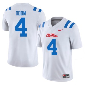 College Football Caleb Odom #4 Miss Rebels Replica Mens White Jersey 218814-659