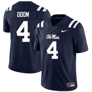 College Football Caleb Odom #4 Men's Ole Miss Navy Player Jersey 152879-689