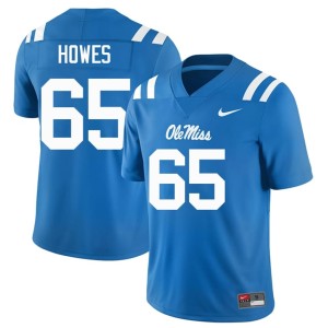 College Football University of Mississippi Connor Howes Embroidery Men's Powder Blue #65 Jerseys 402254-624