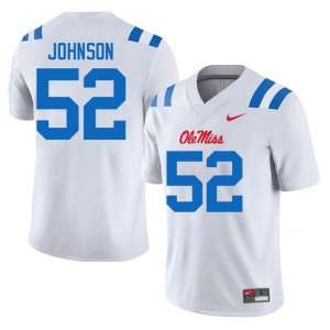 College Football White Men's 2025-26 #52 Ole Miss Cooper Johnson Jerseys 644488-157