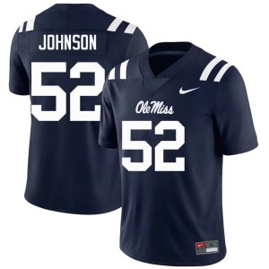 College Football Cooper Johnson #52 High School Navy Forward Rebels Men Jersey 218371-113