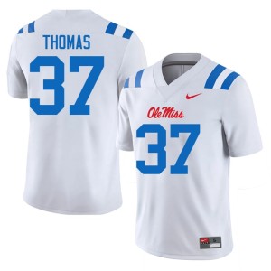 College Football Mens NCAA White Cortez Thomas Mississippi #37 Jersey 209179-117