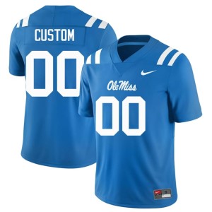 College Football Stitched Custom #00 Men's Ole Mississippi Rebels Powder Blue Jersey 146420-184
