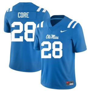 College Football #28 Ole Miss Powder Blue Dante Core Men Embroidery Jerseys 372296-509