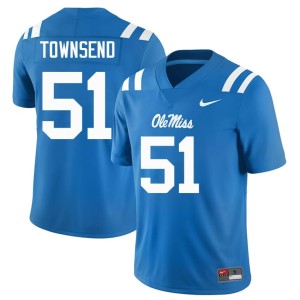 College Football Powder Blue Men Alumni #51 Mississippi Delano Townsend Jersey 495729-164