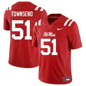 College Football Delano Townsend #51 Men's Mississippi Rebels Red High School Jerseys 495748-896