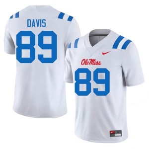 College Football Game UM Rebels Mens White Dylan Davis #89 Jerseys 333511-734