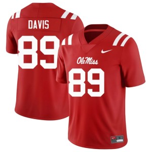 College Football Red Game Miss Rebels Mens #89 Dylan Davis Jerseys 860483-653