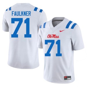 College Football Men's Alumni Emanuel Faulkner White #71 Ole Mississippi Jersey 624848-196