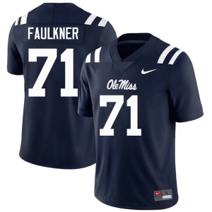 College Football Navy Miss Rebels #71 Emanuel Faulkner Mens Player Jerseys 491911-276