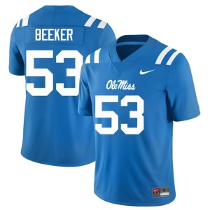 College Football #53 Powder Blue Ole Mississippi Stitched Men Ford Beeker Jerseys 416456-308