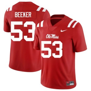 College Football Ford Beeker #53 Red Mens Ole Miss University Jerseys 316052-356