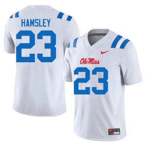 College Football Mens Limited George Hamsley #23 University of Mississippi White Jersey 324048-237
