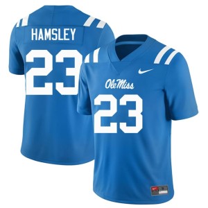 College Football George Hamsley #23 Powder Blue Men Stitched Ole Mississippi Rebels Jerseys 908592-663