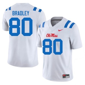 College Football White Hayden Bradley Men's Embroidery #80 Ole Miss Jersey 138015-660