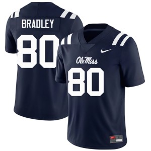 College Football #80 Navy Limited Ole Mississippi Rebels Men's Hayden Bradley Jerseys 684493-571