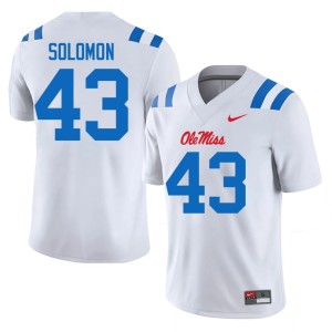College Football Miss Rebels 2025-26 #43 Mens Isreal Solomon White Jerseys 298995-434