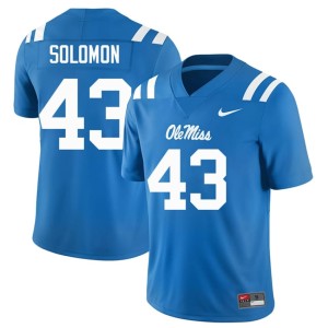 College Football Isreal Solomon 2025-26 Powder Blue Mens Ole Mississippi Rebels #43 Jersey 392686-731