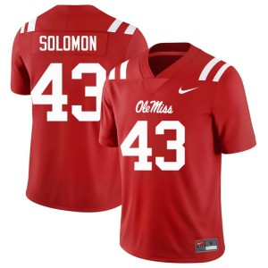 College Football Ole Mississippi Rebels #43 Red Mens Isreal Solomon High School Jersey 993441-533