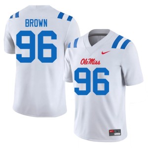 College Football White Jamarious Brown 2025 Ole Miss Men's #96 Jersey 317800-921