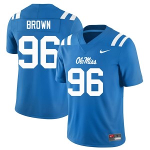 College Football 2025 Powder Blue #96 Mens Ole Mississippi Rebels Jamarious Brown Jerseys 231778-404
