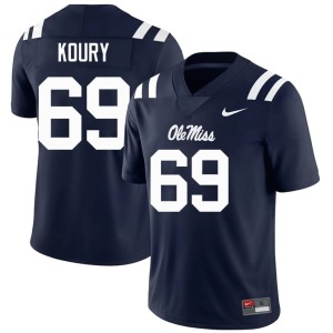 College Football Joe Koury Mens Navy Ole Miss Rebels #69 2025-26 Jerseys 203153-902