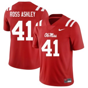 College Football Red John Ross Ashley University of Mississippi Player #41 Men's Jersey 108461-709