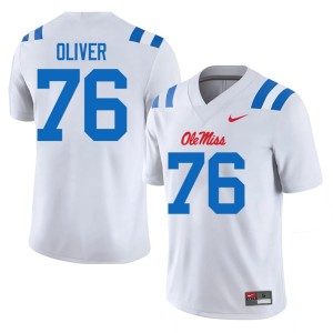 College Football Ole Miss Rebels #76 Men White Replica John Wayne Oliver Jersey 936741-148