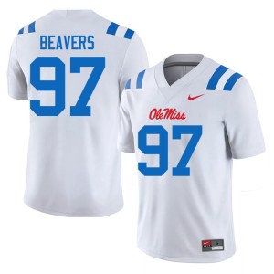 College Football Replica Kamron Beavers White Men #97 Hotty Toddy Jersey 981298-812
