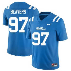 College Football Kamron Beavers Stitched Powder Blue Rebels Men #97 Jersey 368455-545