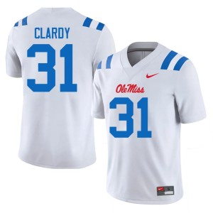College Football University of Mississippi White Ladarian Clardy Official Men's #31 Jersey 271084-361
