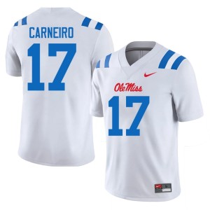 College Football Lucas Carneiro Ole Mississippi 2025 White Men's #17 Jerseys 145333-812