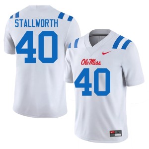 College Football #40 White 2025 Mississippi Mens Micah Stallworth Jerseys 504132-168