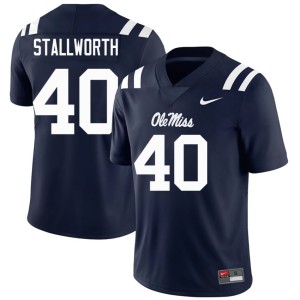 College Football Official Mens Navy Micah Stallworth Mississippi #40 Jerseys 652920-237