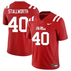 College Football Rebels Red Men Replica #40 Micah Stallworth Jersey 839167-281