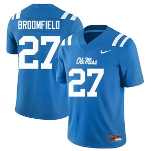 College Football #27 Limited Powder Blue Pat Broomfield Miss Rebels Mens Jersey 697160-155
