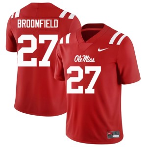 College Football #27 Red Mens Pat Broomfield Mississippi Alumni Jersey 726080-362