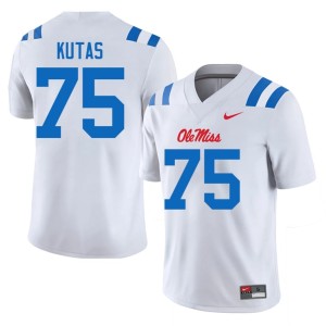 College Football Ole Miss Rebels Patrick Kutas Game Men's #75 White Jersey 102423-157
