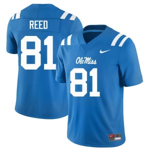 College Football Powder Blue #81 Samari Reed Miss Rebels Mens Player Jerseys 730886-699