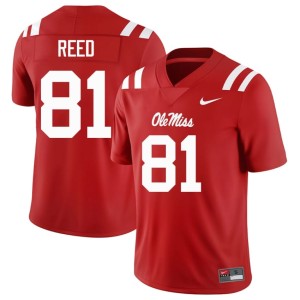 College Football Men Mississippi Alumni Samari Reed #81 Red Jerseys 522495-920