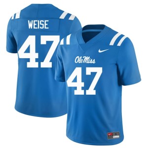 College Football #47 Game Men's Ole Miss Stephon Weise Powder Blue Jersey 865351-490