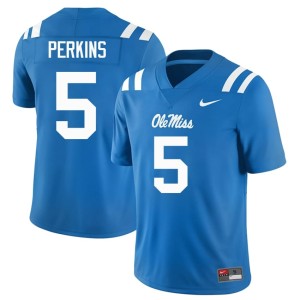 College Football Suntarine Perkins 2025-26 Powder Blue #5 Men Ole Miss Rebels Jersey 876292-150
